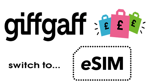 免费英国手机卡Giffgaff切换为eSIM