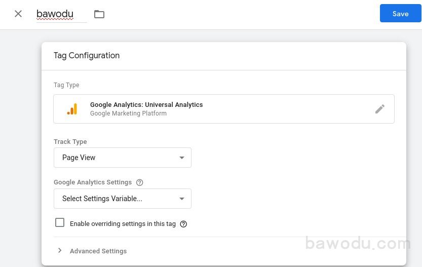 Tag configuration