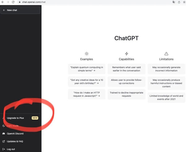 升级ChatGPT Plus